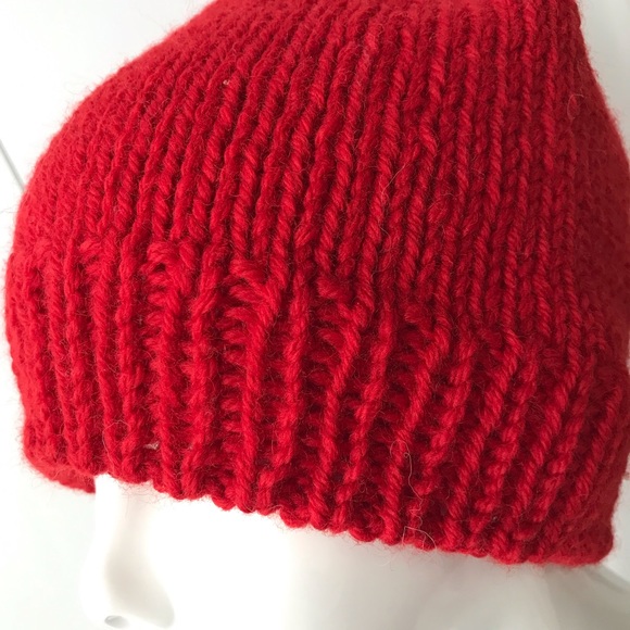 NEW Handmade Wool Hat, Red - Picture 4 of 6